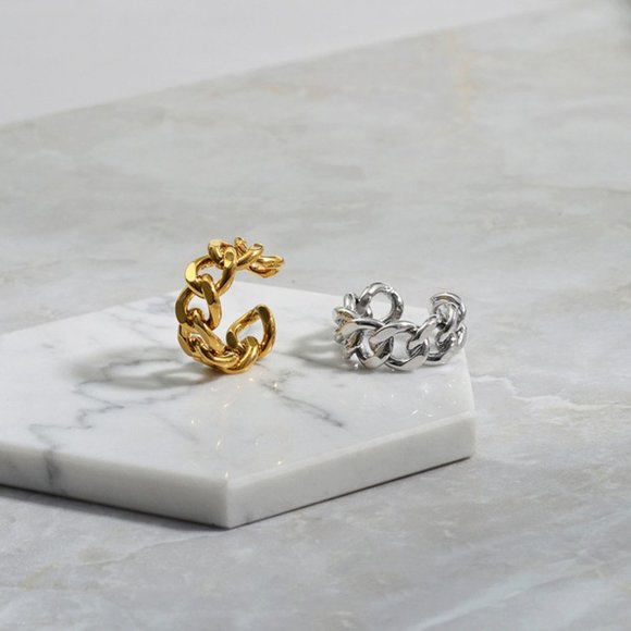 *NEW Gold/Sterling Silver Link Adjustable Ring - Picture 11 of 14